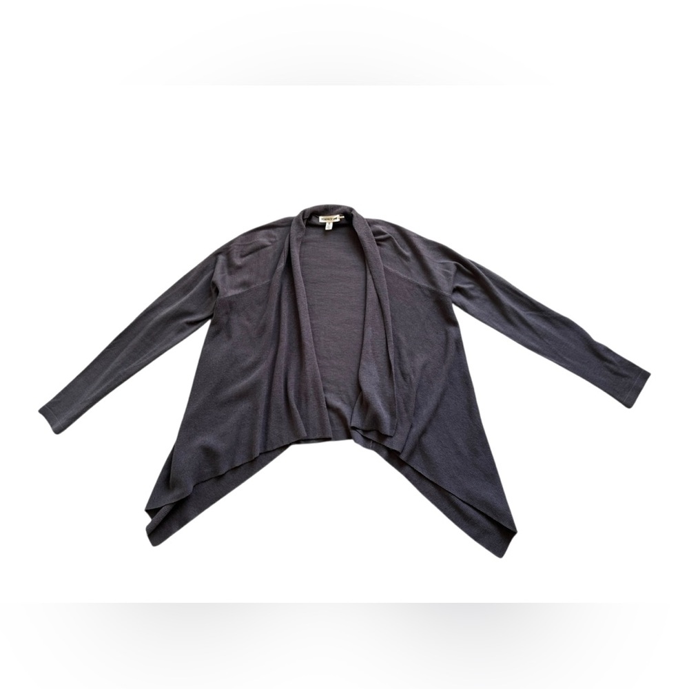 Toad&Co Merino Wool Open Front Cardigan Gray Small Lightweight Layering Sweater